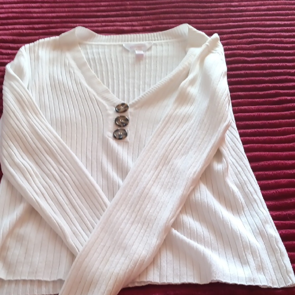 No Boundaries Cream Ribbed Knit Top